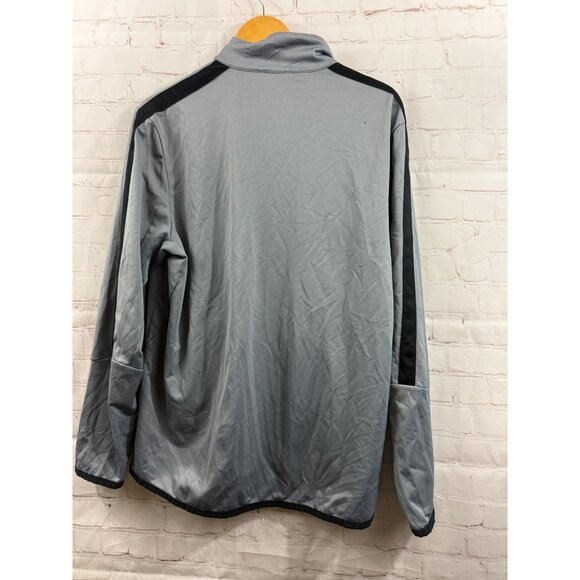 NIKE Track Jacket Mens Size Large Gray Black Race Stripe Full Zip Polyester - Picture 2 of 10